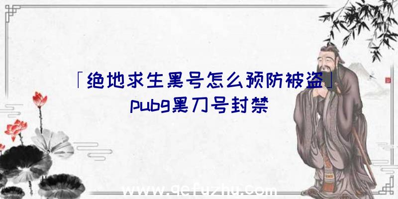 「绝地求生黑号怎么预防被盗」|pubg黑刀号封禁